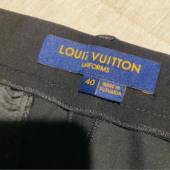 LOUIS VUITTON black flat front womens slim straight trousers pants eur40… - Picture 3 of 12